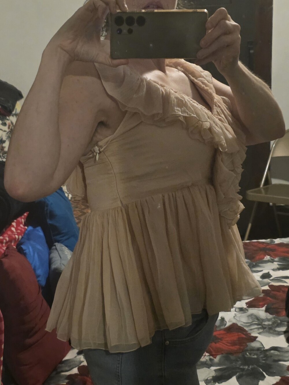 Free People Blush Ruffle Tank Top - Picture 8 of 9